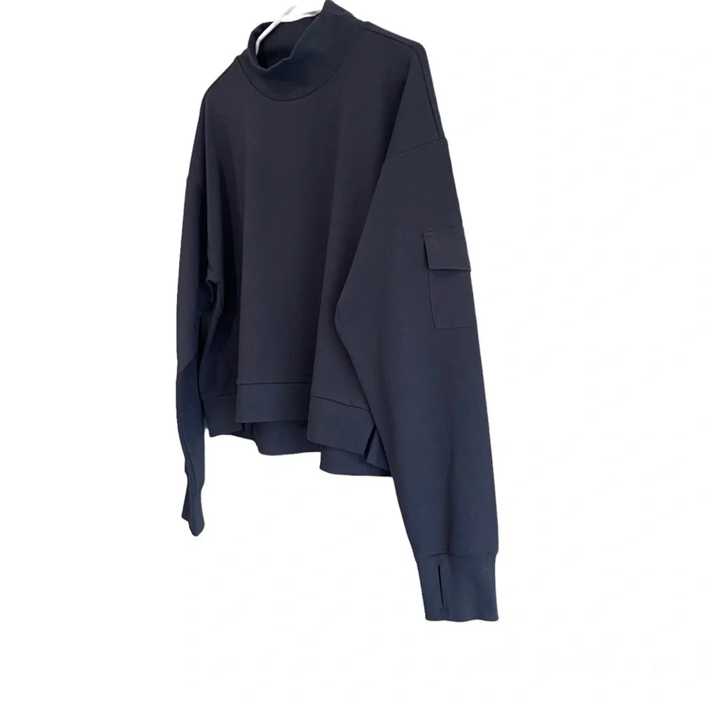 All in Motion™ Women's French Terry Butter Wash Sweatshirt Slate Size L - Picture 5 of 11